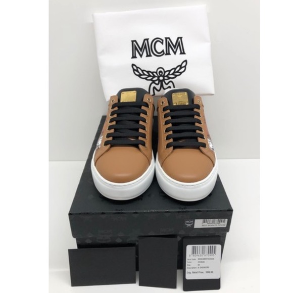 ❌SOLD❌ MCM Limited Edition Logo Cognac Sneakers - Picture 2 of 12